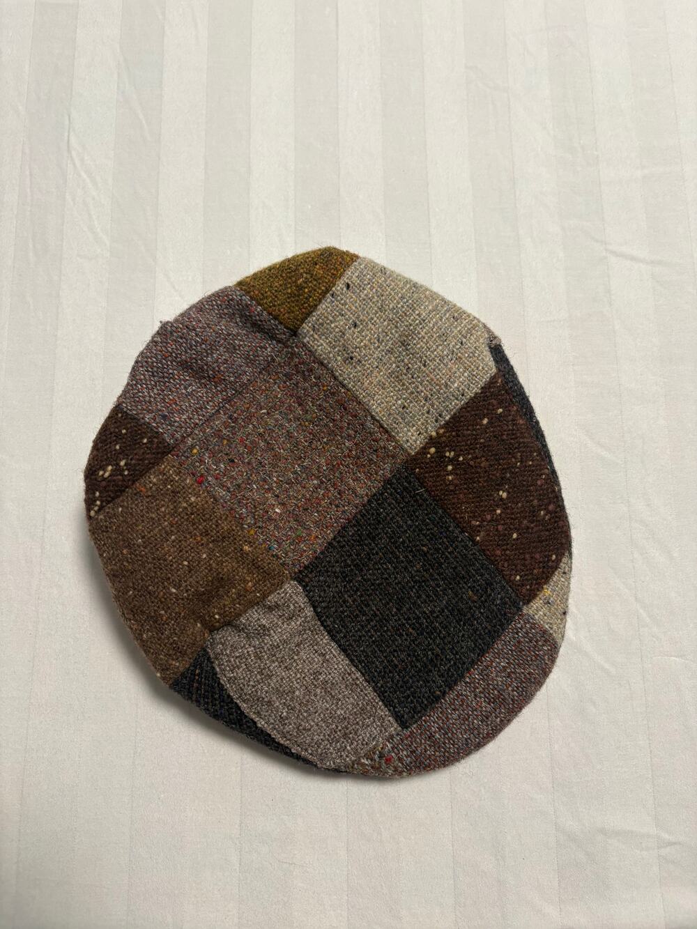 Hanna Hats Ireland Patchwork Donegal Tweed Wool Flat Cap Hat Medium